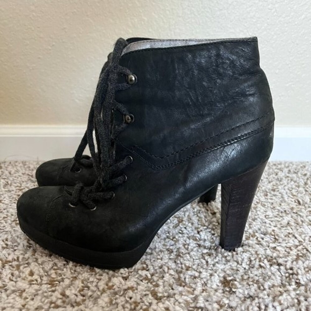 TJ Collection Leather Ankle Boots Size 37 - Picture 6 of 7